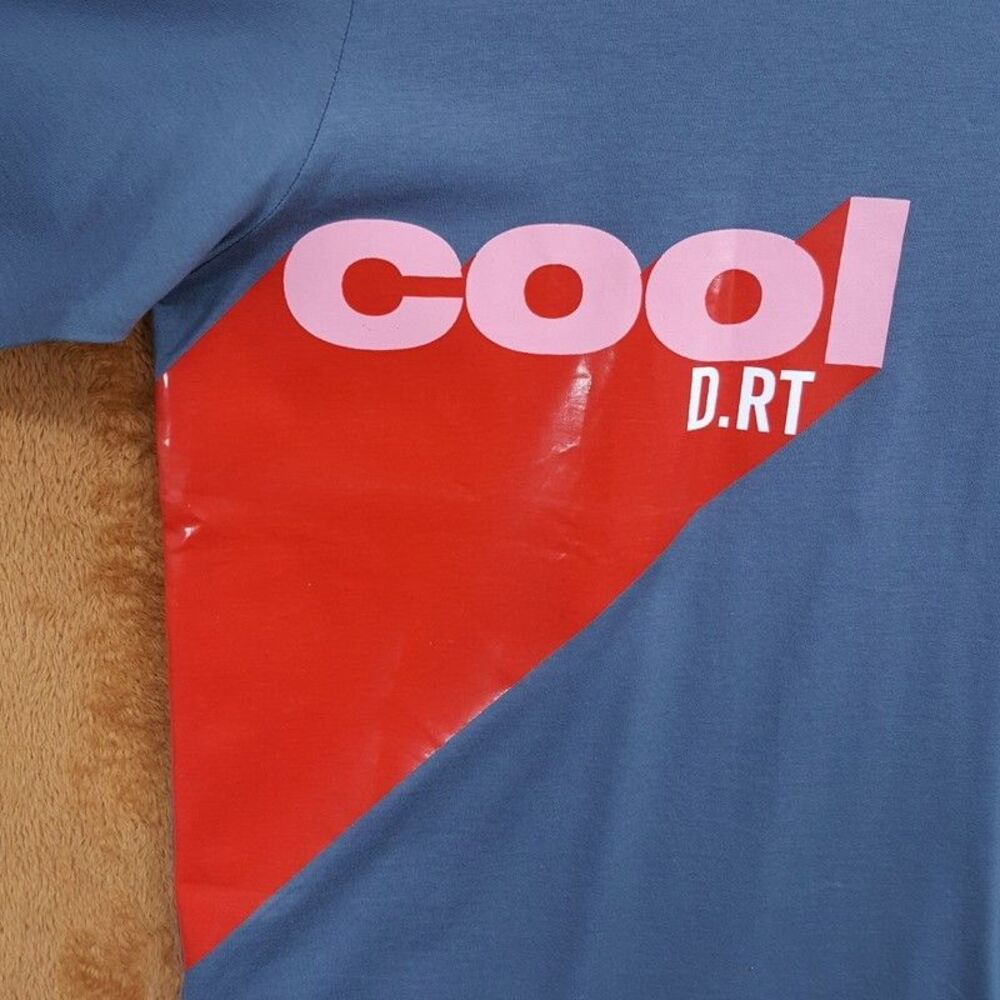 D.RT Shirt Mens Large Blue Gray Pullover Crew Short Sleeve Cool Graphic T-Shirt - Picture 2 of 6